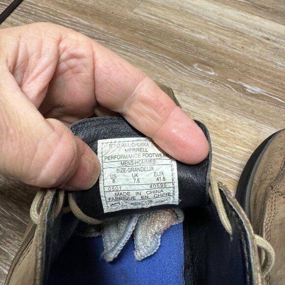 Merrell Men's Leather Topo Rail Chukka Stone Boot Tan  Size 8 - Picture 5 of 5